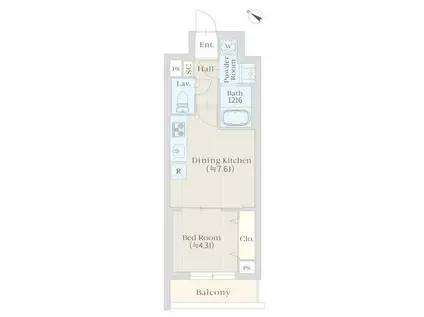 SAKURAS GOTANDA(1LDK/2階)の間取り写真