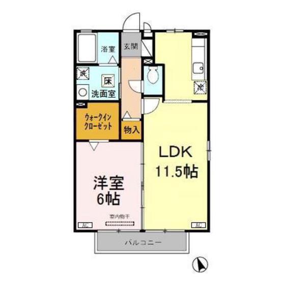 リビングタウン下新北町(1LDK/1階)の間取り写真