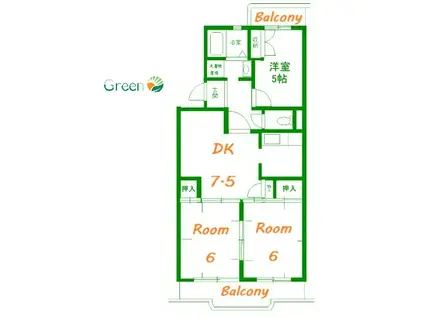 メルヴェイユ ヌー 湘南(3DK/1階)の間取り写真