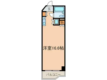 東急ドエルアルス天神(ワンルーム/4階)の間取り写真