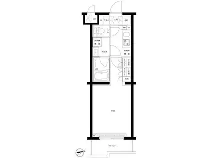 ルーブル武蔵中原参番館(1K/2階)の間取り写真