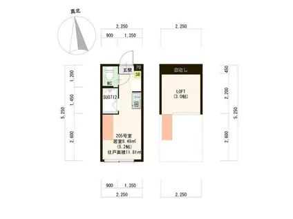 ARCA URBANA志茂(ワンルーム/2階)の間取り写真