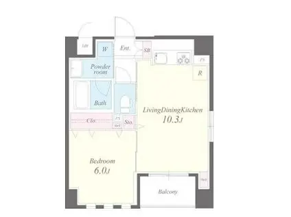 カーサ レシュール(1LDK/4階)の間取り写真