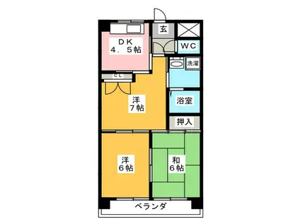 さくらヒルズ羽島(3DK/3階)の間取り写真