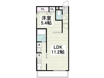 ラブランシェ湘南(1LDK/1階)の間取り写真