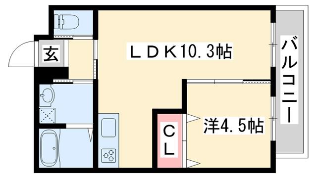 プレミール小野王子町(1LDK/2階)の間取り写真