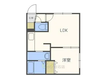 WYNN白石(1LDK/3階)の間取り写真