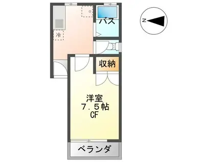 COOP上田(1K/3階)の間取り写真