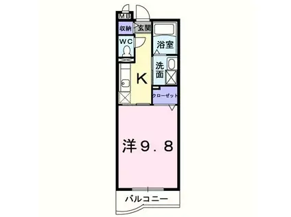 メゾングラシュ III(1K/2階)の間取り写真