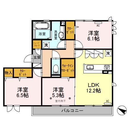 ロイジェントパークス レイクタウン II J(3LDK/3階)の間取り写真