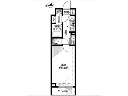 プレール・ドゥーク中野江原町(1K/3階)の間取り写真