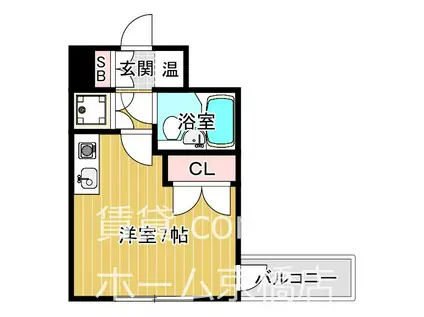 フォーラム都島内代駅前(ワンルーム/8階)の間取り写真