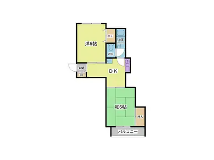 ピュア大翔(2DK/3階)の間取り写真