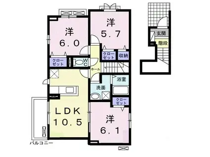 ベルフォーレ II(3LDK/2階)の間取り写真