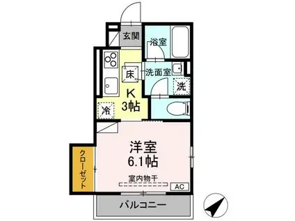 メゾン・ド・マイ(1K/1階)の間取り写真