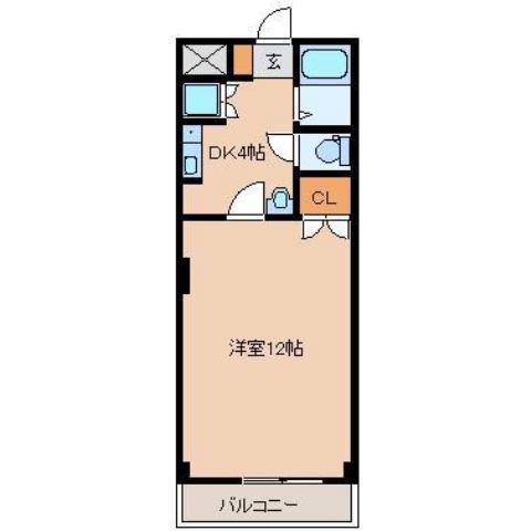 オクタワーズ宮崎南(1K/1階)の間取り写真