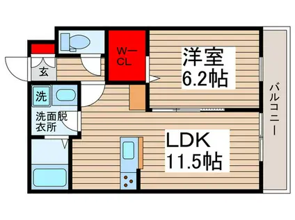 メゾンドパハリート(1LDK/2階)の間取り写真