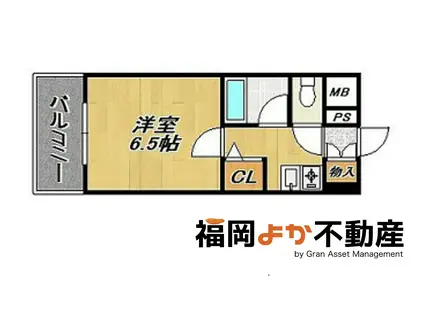 アーバンシティ天神南(1K/10階)の間取り写真