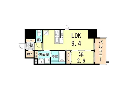 クローバー・フロント(1LDK/8階)の間取り写真