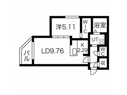 EFFECT北15条(1LDK/3階)の間取り写真