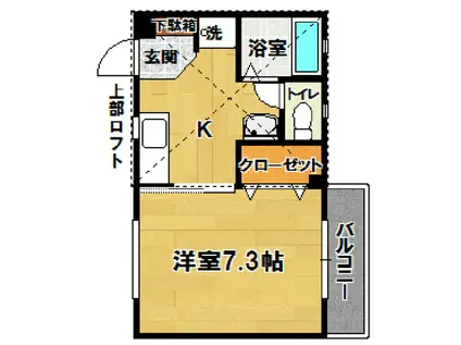 ALBA・CASA(1K/2階)の間取り写真