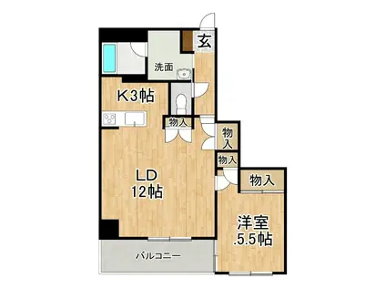 CENTER CITY5(1LDK/7階)の間取り写真