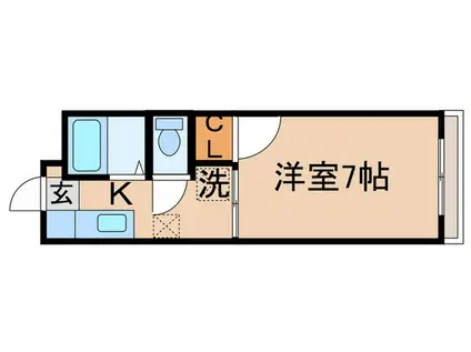 ＪＲ常磐線 金町駅 徒歩4分 2階建 築38年(1K/2階)の間取り写真