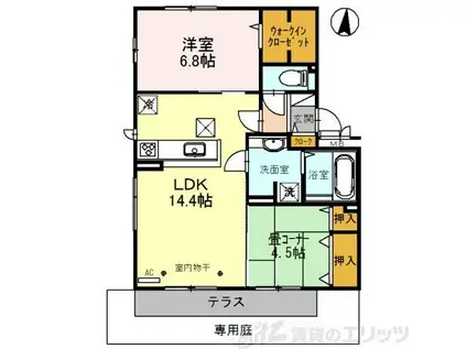 LALUCEYAMATE(2LDK/1階)の間取り写真