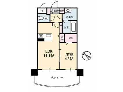 シャーメゾンステージ碧・青空公園(1LDK/9階)の間取り写真