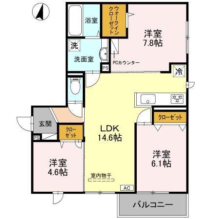 ヴィーヴルグラン(3LDK/2階)の間取り写真
