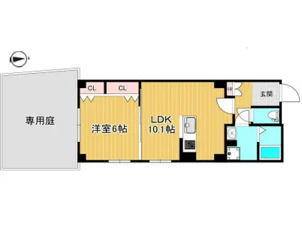 エスディグランツ三川口(1LDK/4階)の間取り写真