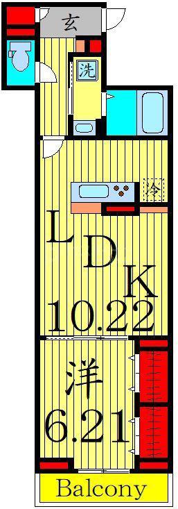 アナシエ亀有(1LDK/3階)の間取り写真