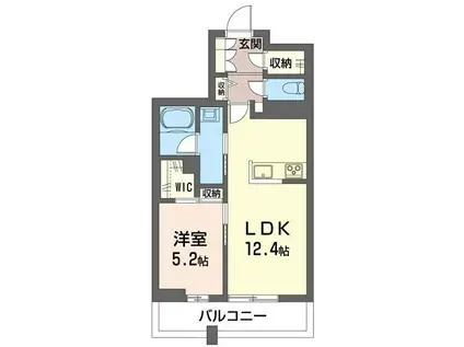カスカード北浦和(1LDK/4階)の間取り写真