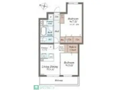 SYMPHONY PARK(1SLDK/1階)の間取り写真