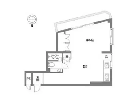 東洋代々木上原コーポ(1DK/4階)の間取り写真