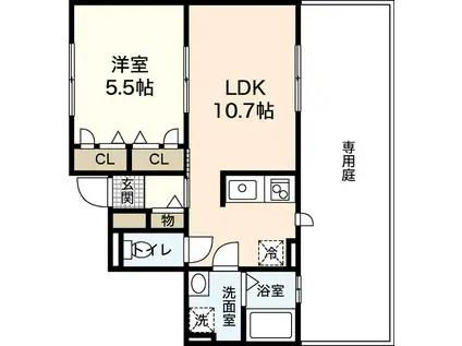 YOU I MAISON(1LDK/1階)の間取り写真