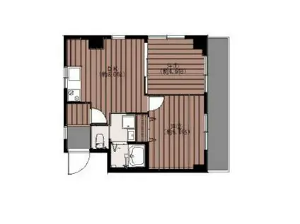 ラナ本牧(2DK/2階)の間取り写真