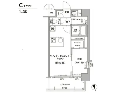 エスリード大阪リブレ(1LDK/6階)の間取り写真
