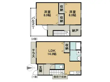 メゾンド・墨 一号館(2LDK/1階)の間取り写真