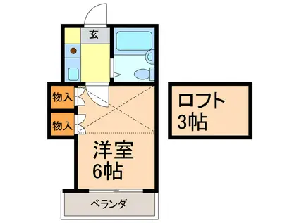 エスポ・アール鳴海(1K/2階)の間取り写真