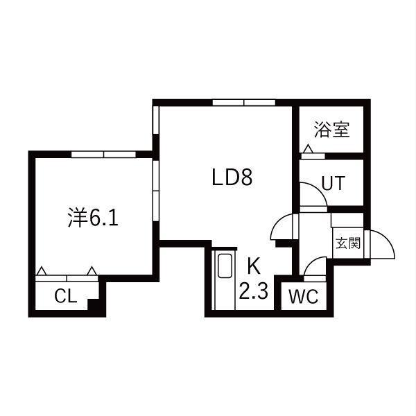 モンターニュ(1LDK/3階)の間取り写真