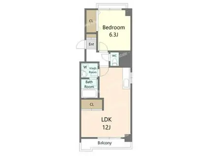 サンモール浅間(1LDK/7階)の間取り写真