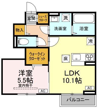 ベアーズマンション II(1LDK/1階)の間取り写真