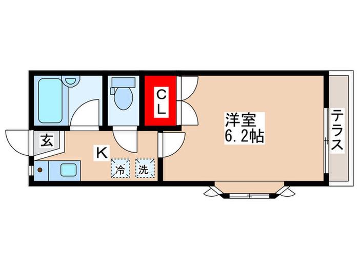 ロジェハイツIII(1K/1階)の間取り写真