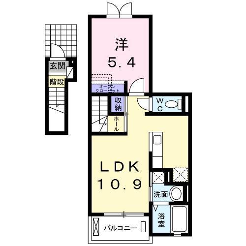 エルベッタ城東(1LDK/2階)の間取り写真
