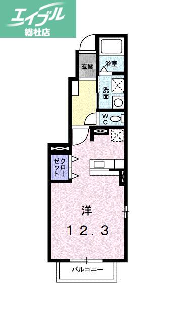 ヌーベルモリヤス(ワンルーム/1階)の間取り写真