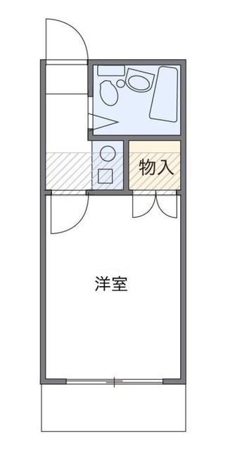 レオパレスフォンテーヌ(1K/2階)の間取り写真