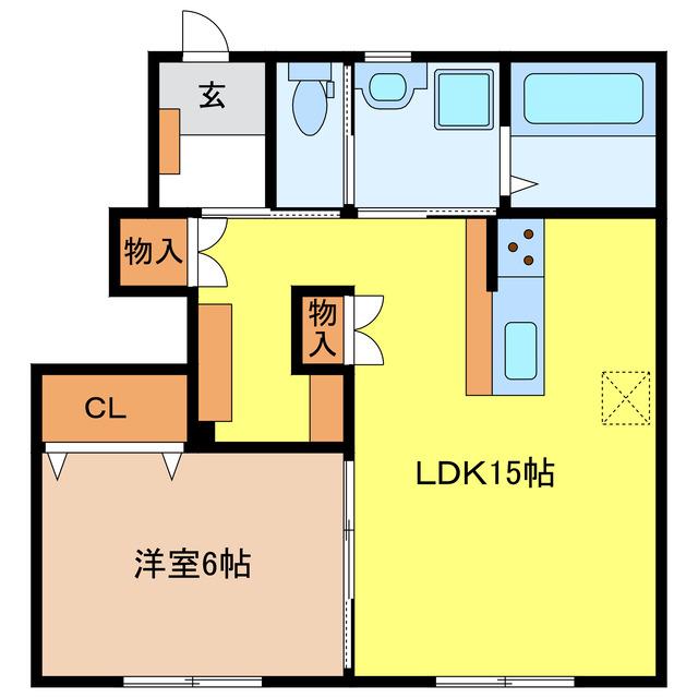 ヴィラフロンティア(1LDK/1階)の間取り写真
