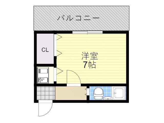 永田マンション(ワンルーム/3階)の間取り写真