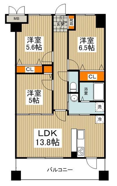 クオリオアイリスパーク(3LDK/5階)の間取り写真